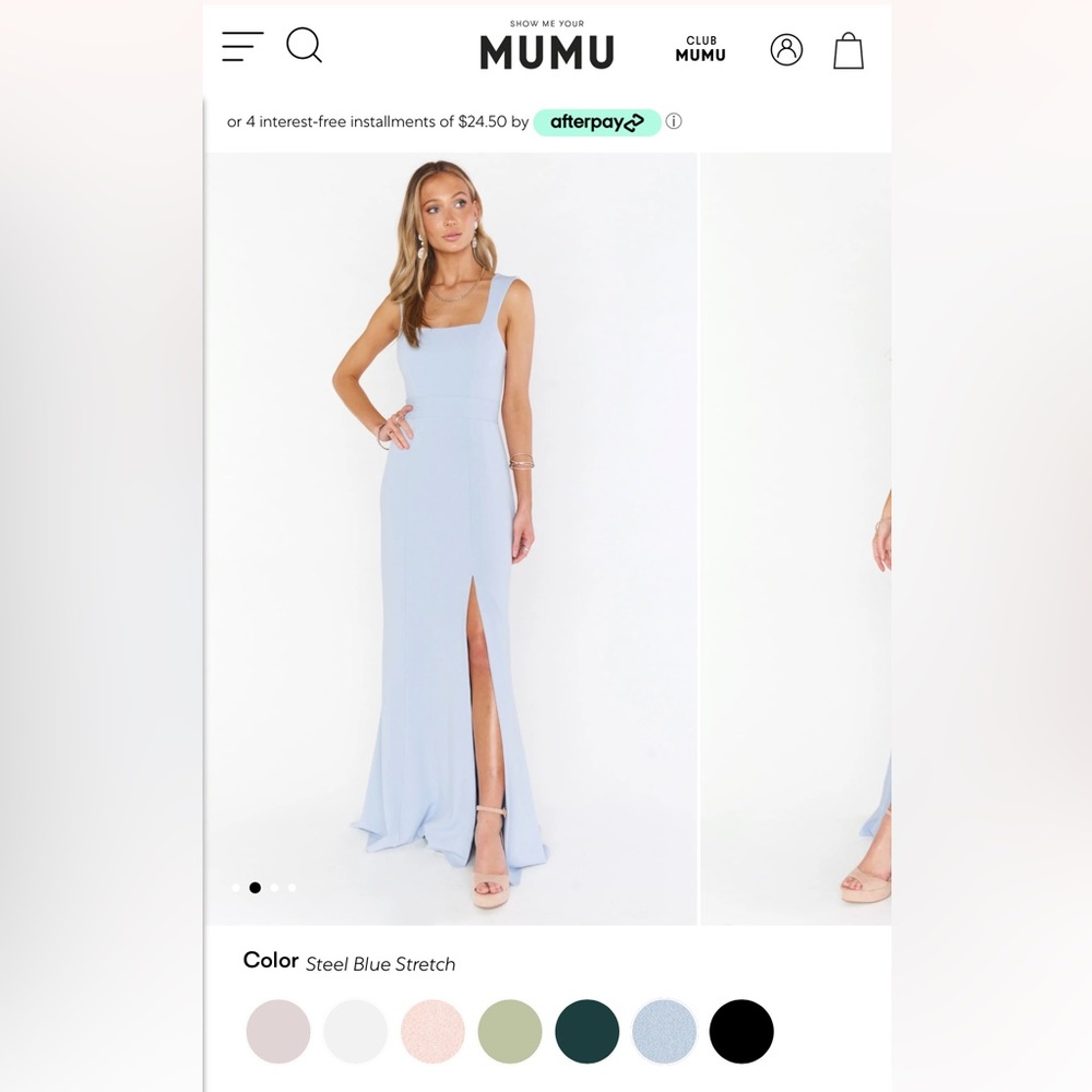 Show Me Your Mumu Paris Gown, small, steel blue stretch